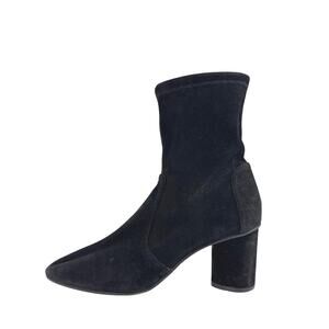 Stuart Weitzman Yuliana Women's Black Suede Block Heels Ankle Sock Boots US  6.5